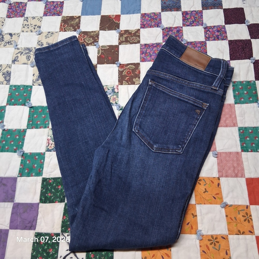 Madewell 10" High Rise Skinny Jeans Womens Size 26 Dark Blue Stretch Pants